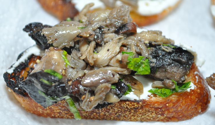 Grilled Wild Mushroom Crostini